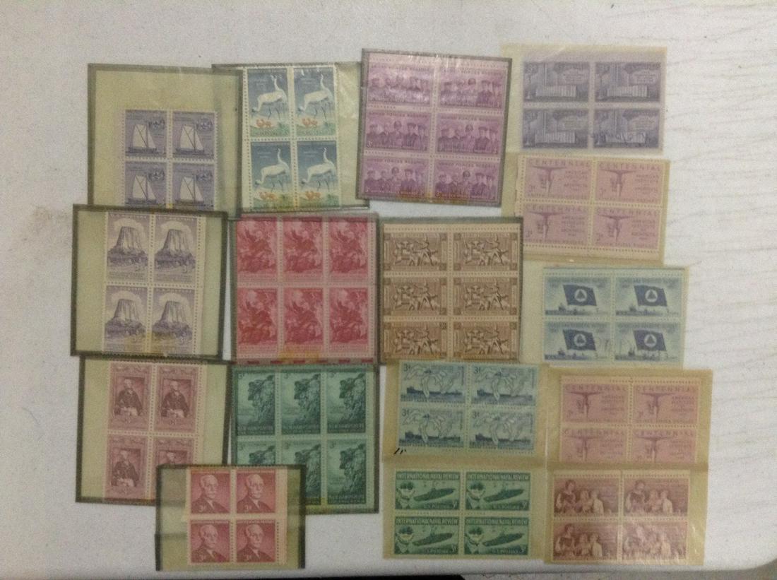 Large lot of 3 Cent US Stamp Blocks (1 of 1)