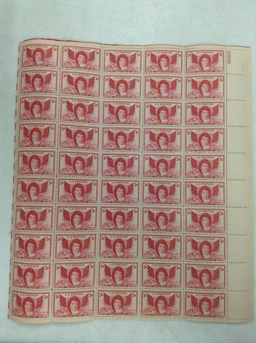 3 Cent  Stamp Sheet (1 of 1)