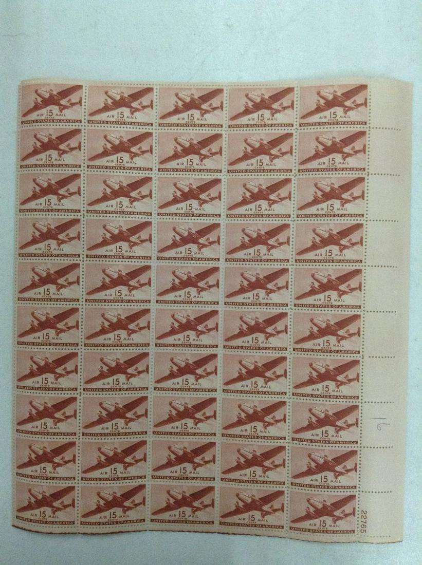 15 Cent Air Mail Stamp Sheet (1 of 1)