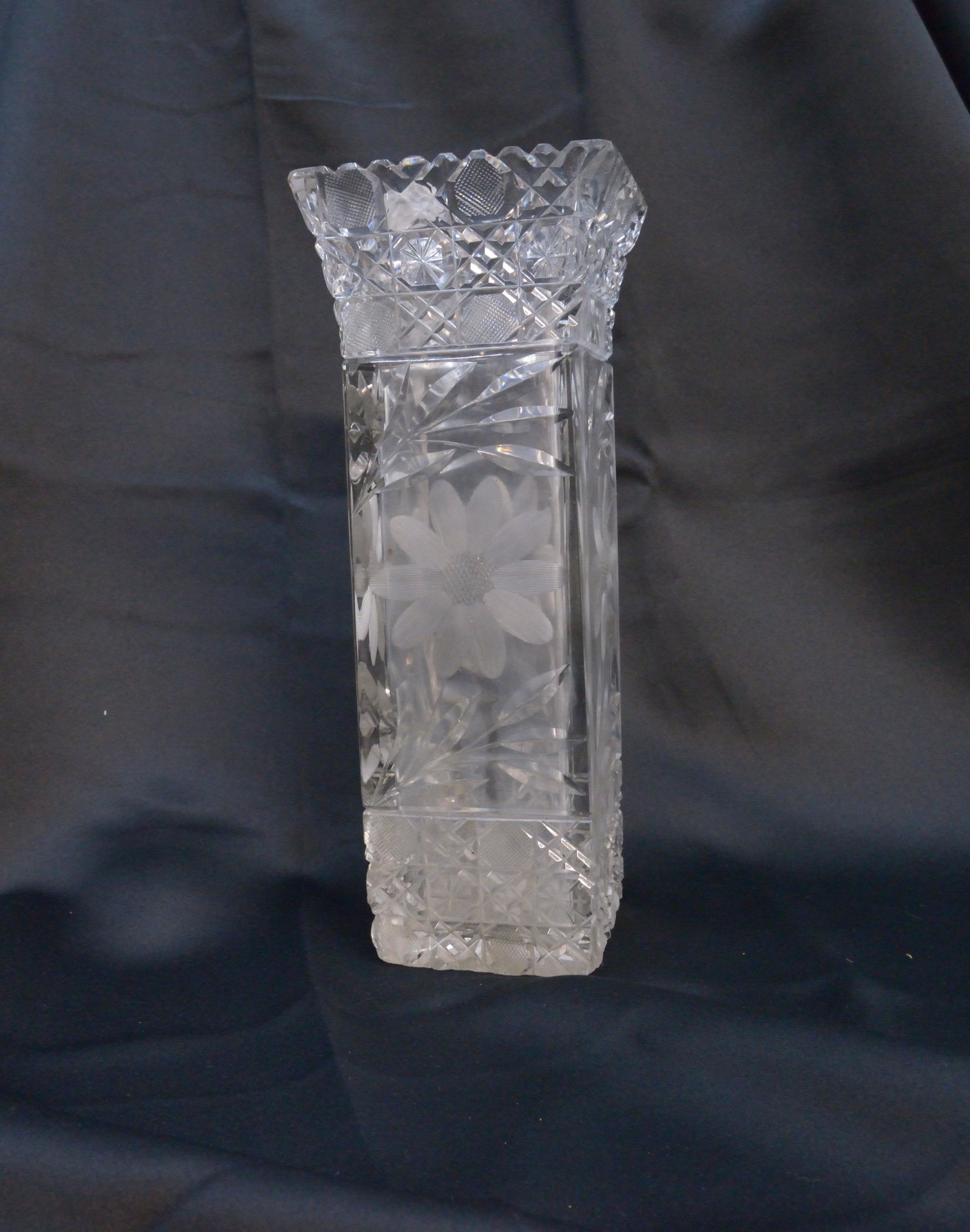 Cut Crystal Glass Vase 11.5" Tall (1 of 1)