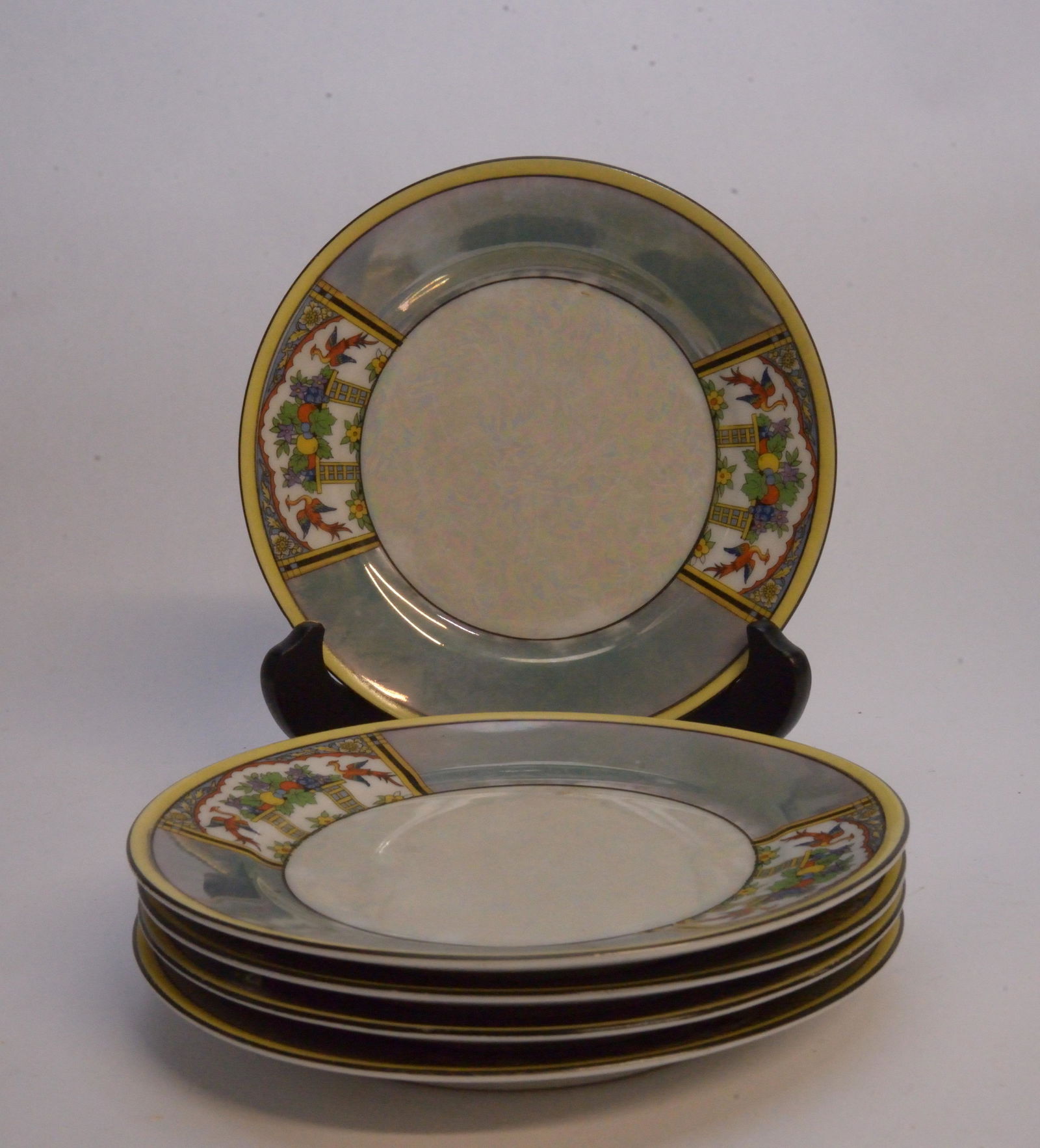 Set of five hand painted Noritake plates ~6" across (1 of 2)
