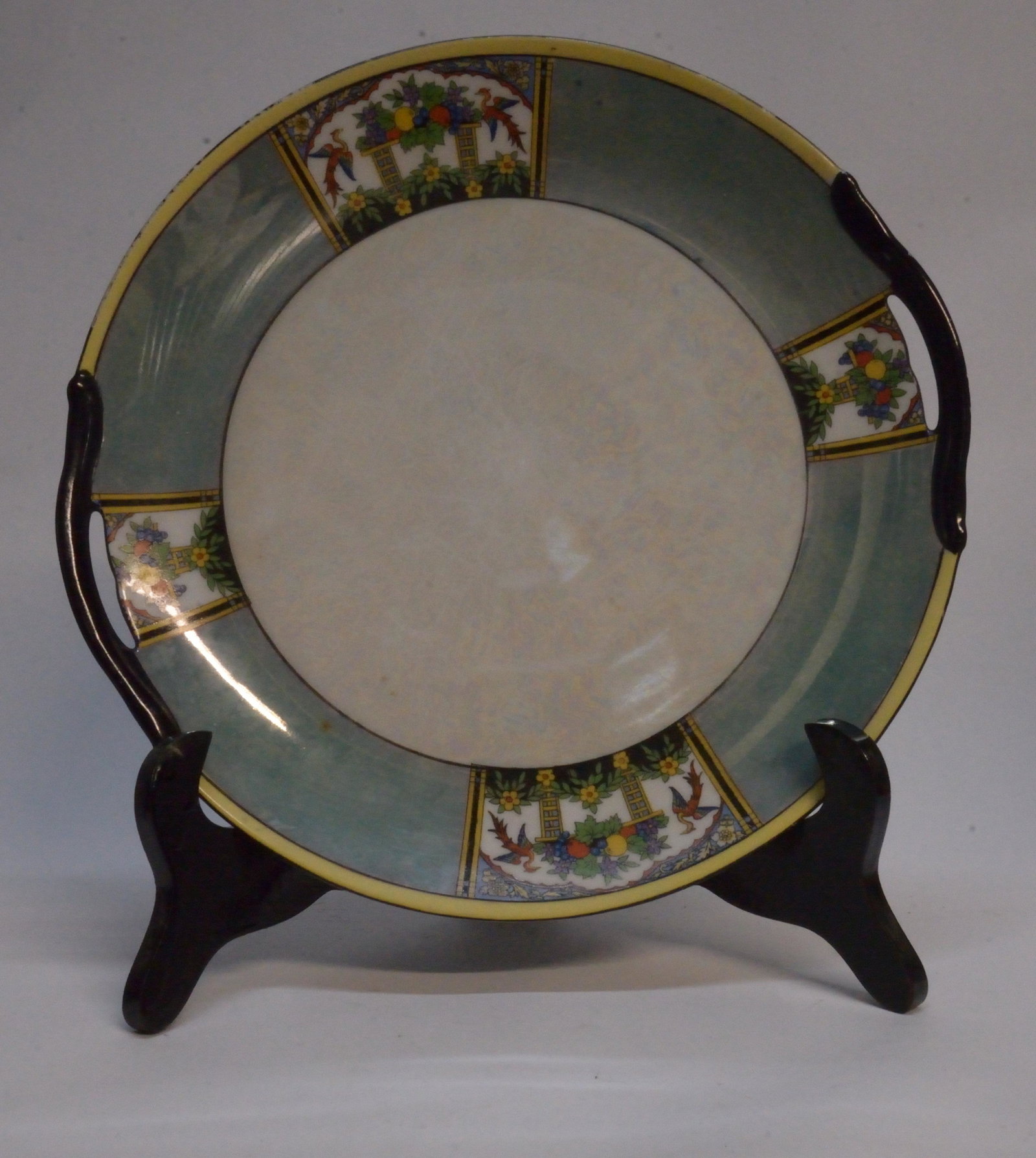 Noritake hand painted plate with handles 9.75" across: Noritake hand painted plate with handles 9.75" across