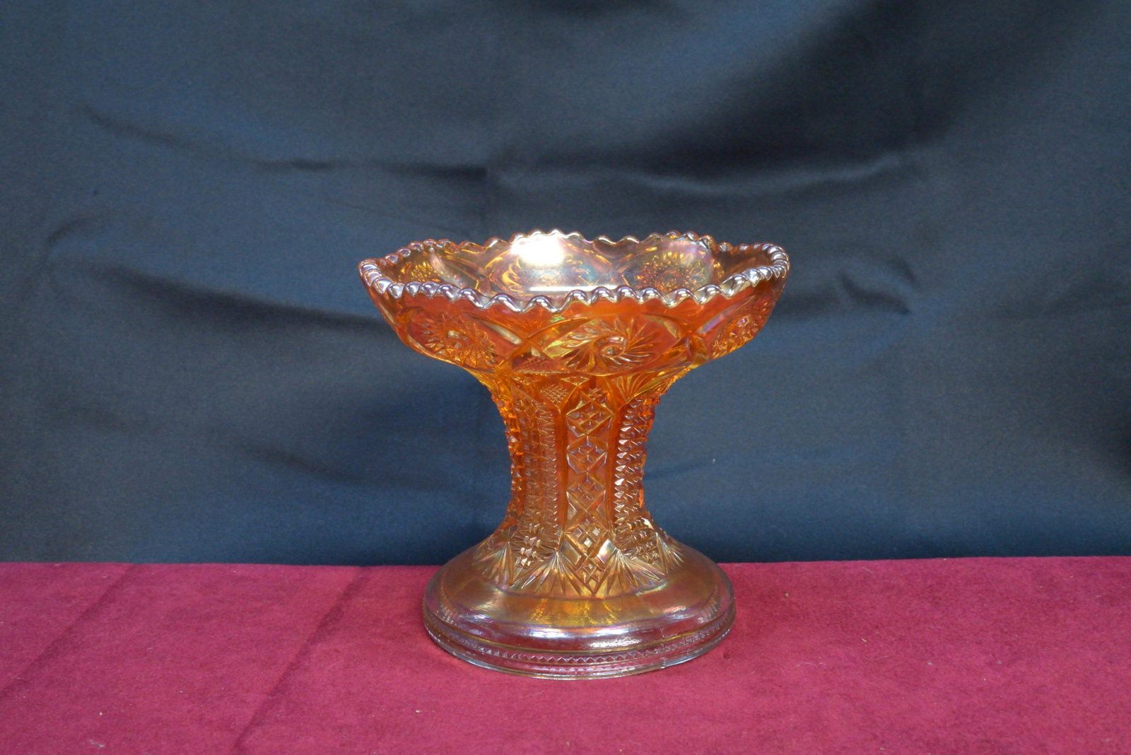 Orange Rainbow Glass Goblet 5.25" Tall 5.5" Wide: Orange Rainbow Glass Goblet 5.25" Tall 5.5" Wide