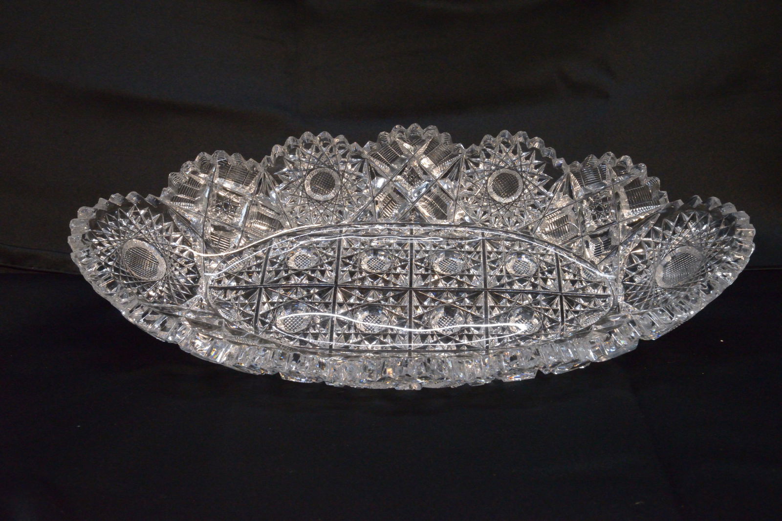 Cut Crystal Glass Dish 11.5" Long 5.75" Wide 2" Tall (1 of 1)
