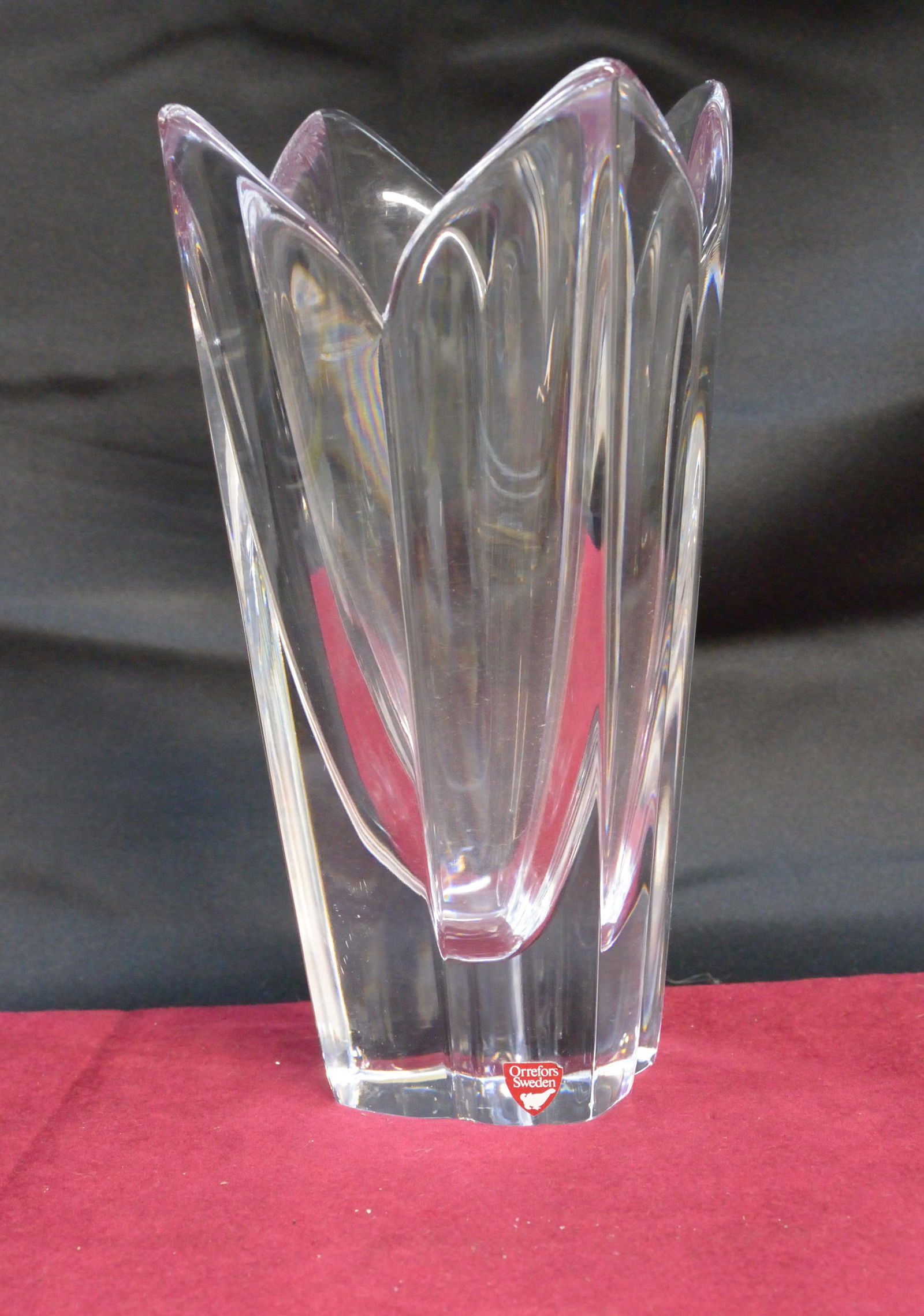 Orrefors crystal vase 9" tall: Orrefors crystal vase 9" tall