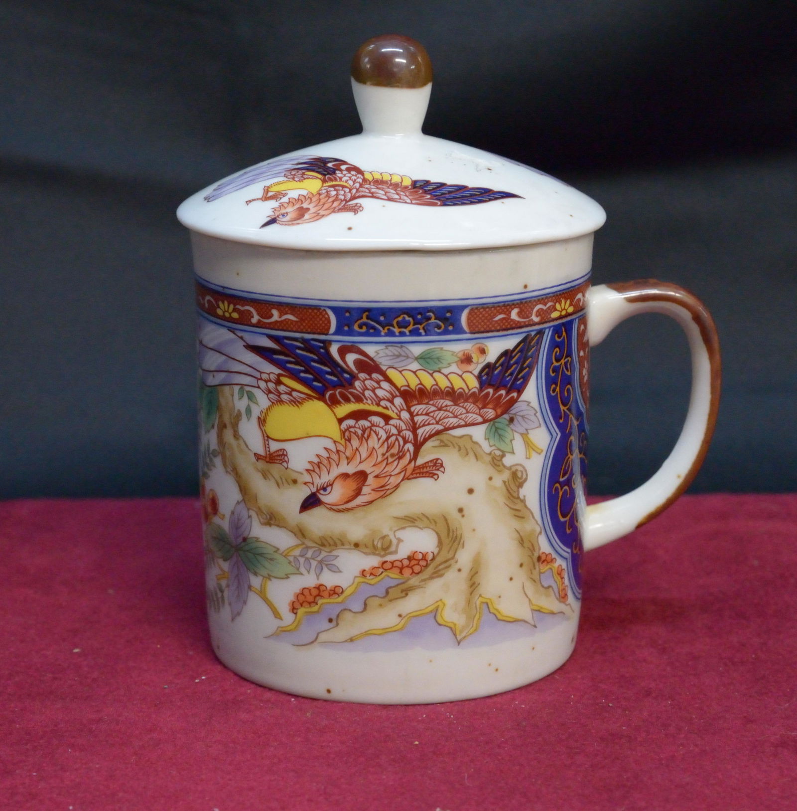 Imari Japanese lidded mug 5" tall (1 of 1)
