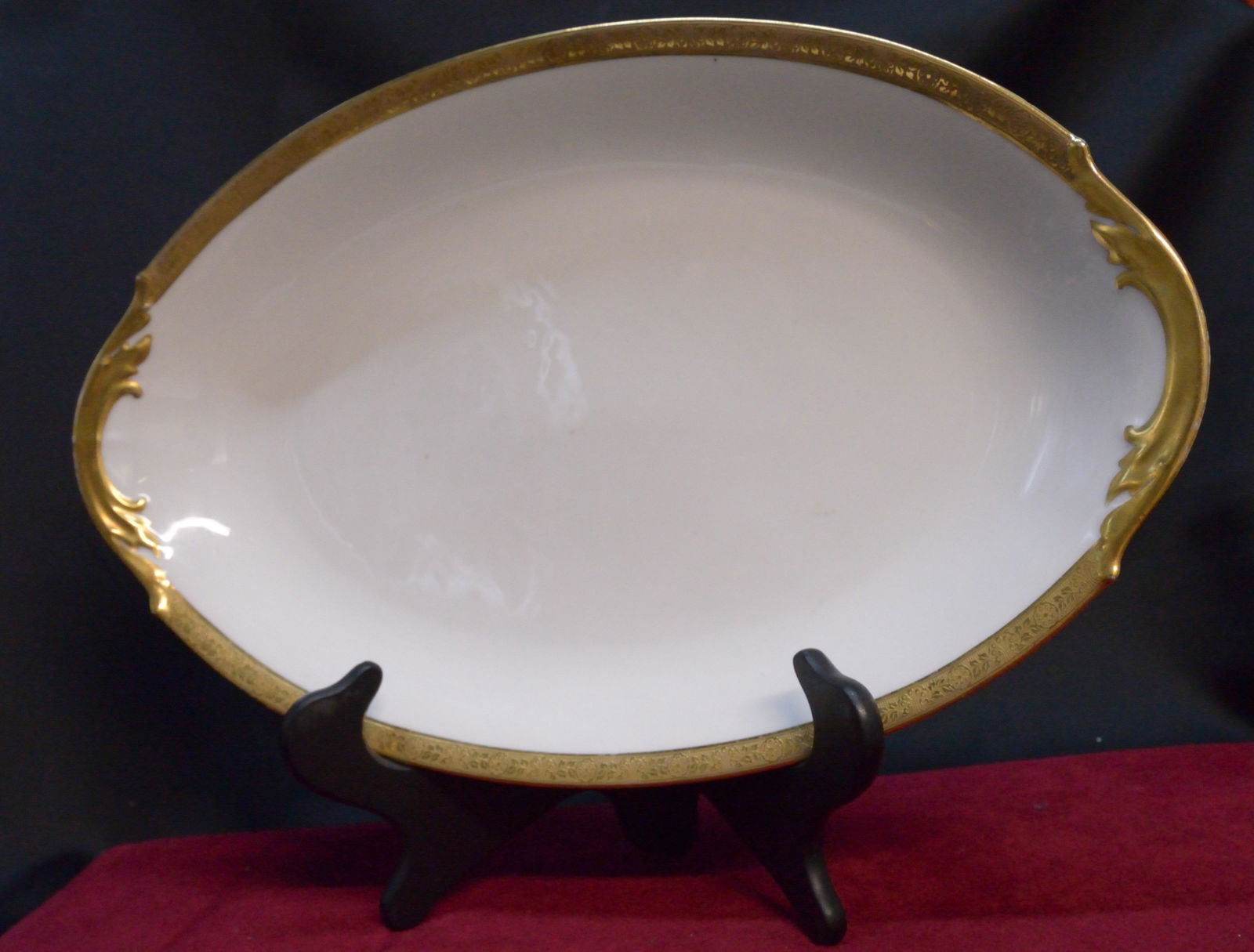 Limoges Charmant Gold rimmed 16" Oval Serving Platter (1 of 2)