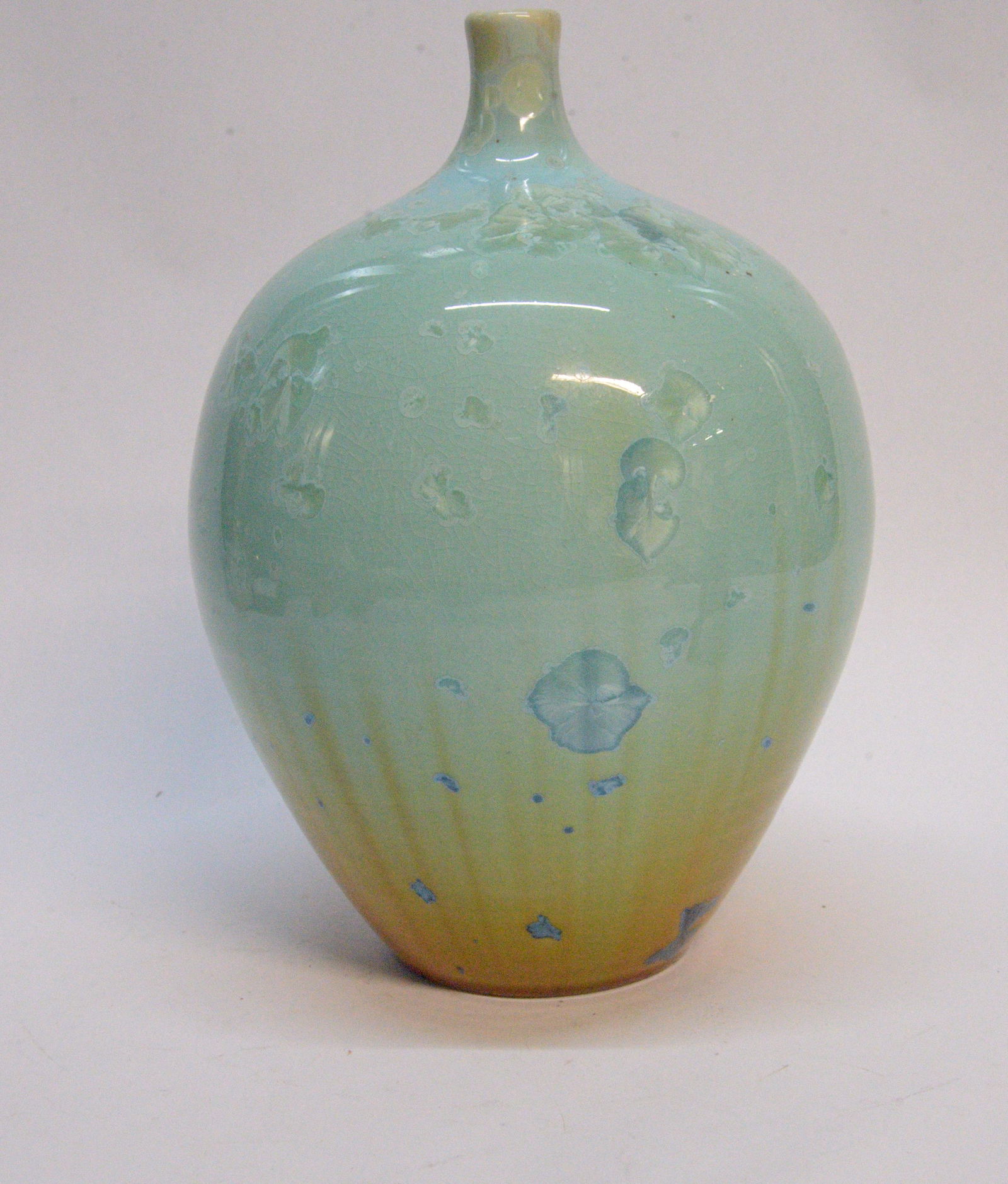 Crystalline glazed ceramic vase 11" (1 of 1)