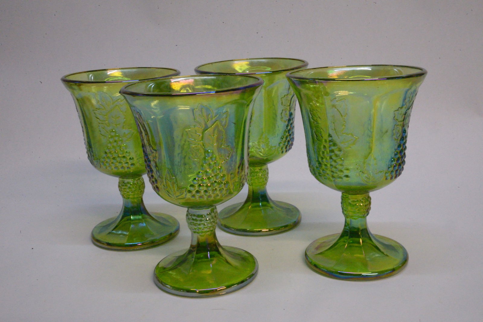 Set of four carnival glass goblets 5.5" tall (1 of 1)