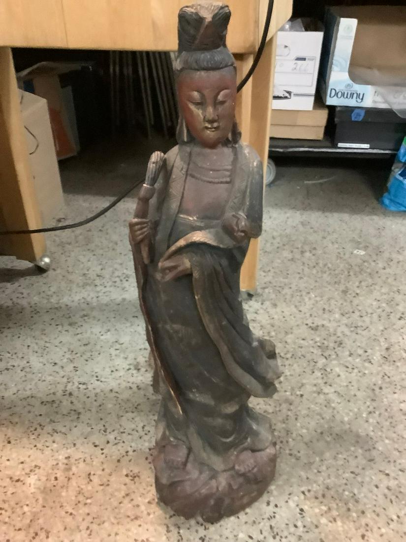 Wood statue Kuon Xin 30" tall: Wood statue Kuon Xin 30" tall