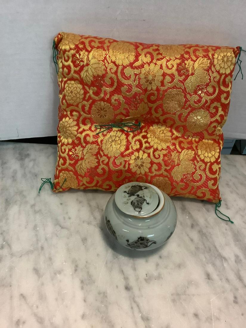 doll pillow and jar: doll pillow and jar
