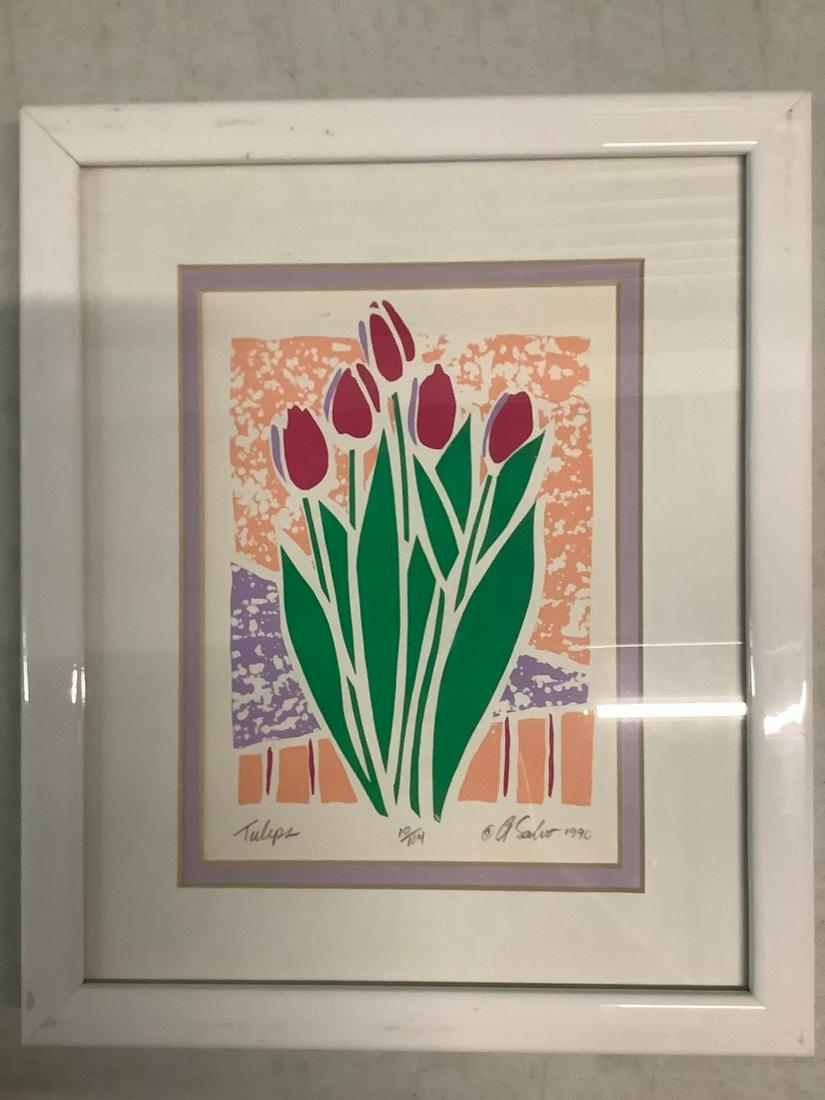 Tulips signed and numbered framed art 11x9 (1 of 1)