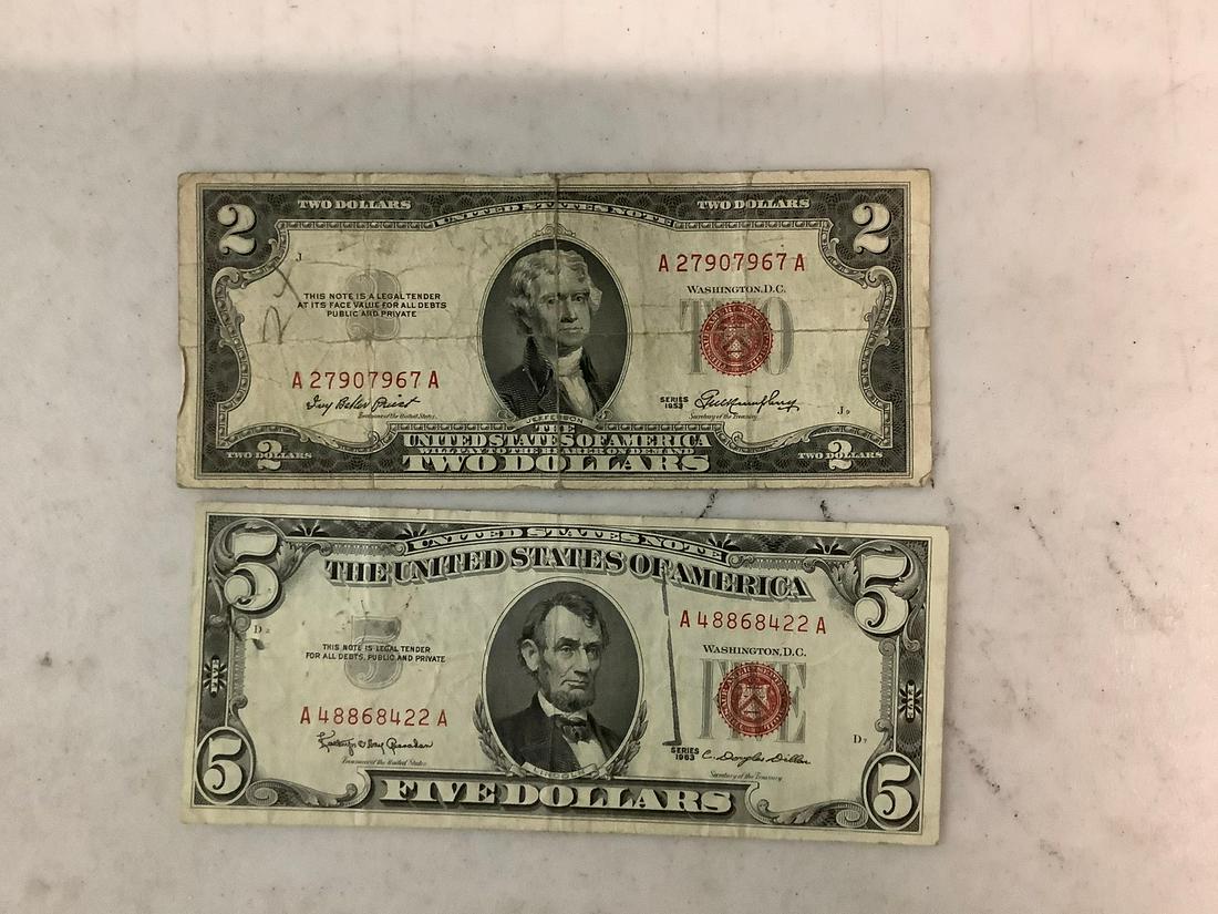 lot of red sealed dollars: lot of red sealed dollars