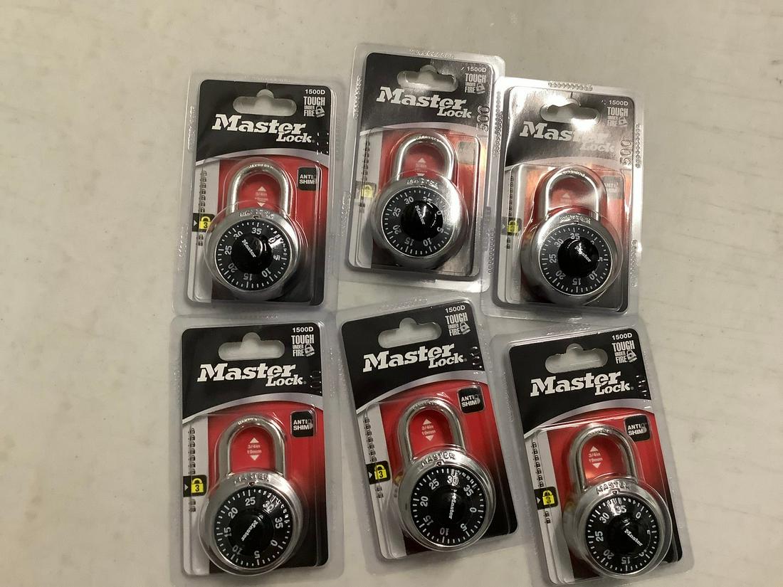 lot of 6 master locks new in the package (1 of 1)