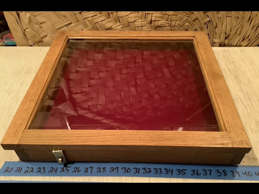 Oak Shadow Box velvet lined 18.5"x19"x3": Oak Shadow Box velvet lined 18.5"x19"x3"