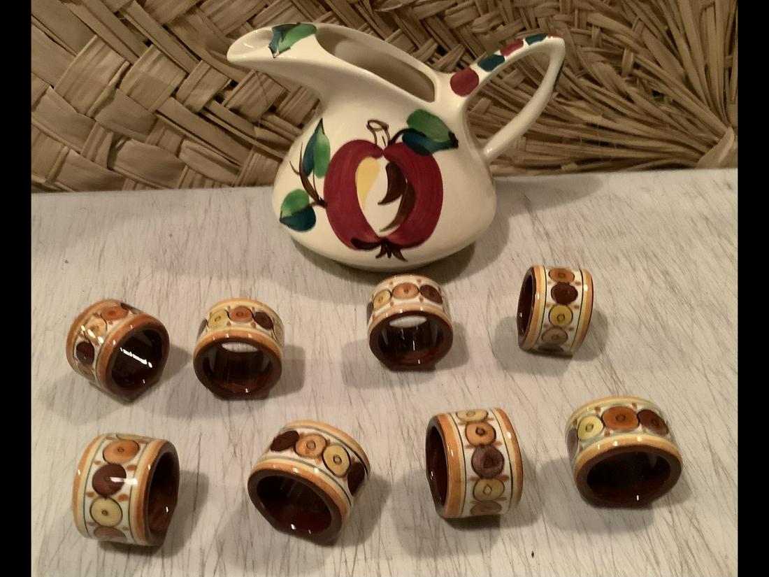 JCSCo Napkin Rings and Ceramic Pitcher: JCSCo Napkin Rings and Ceramic Pitcher