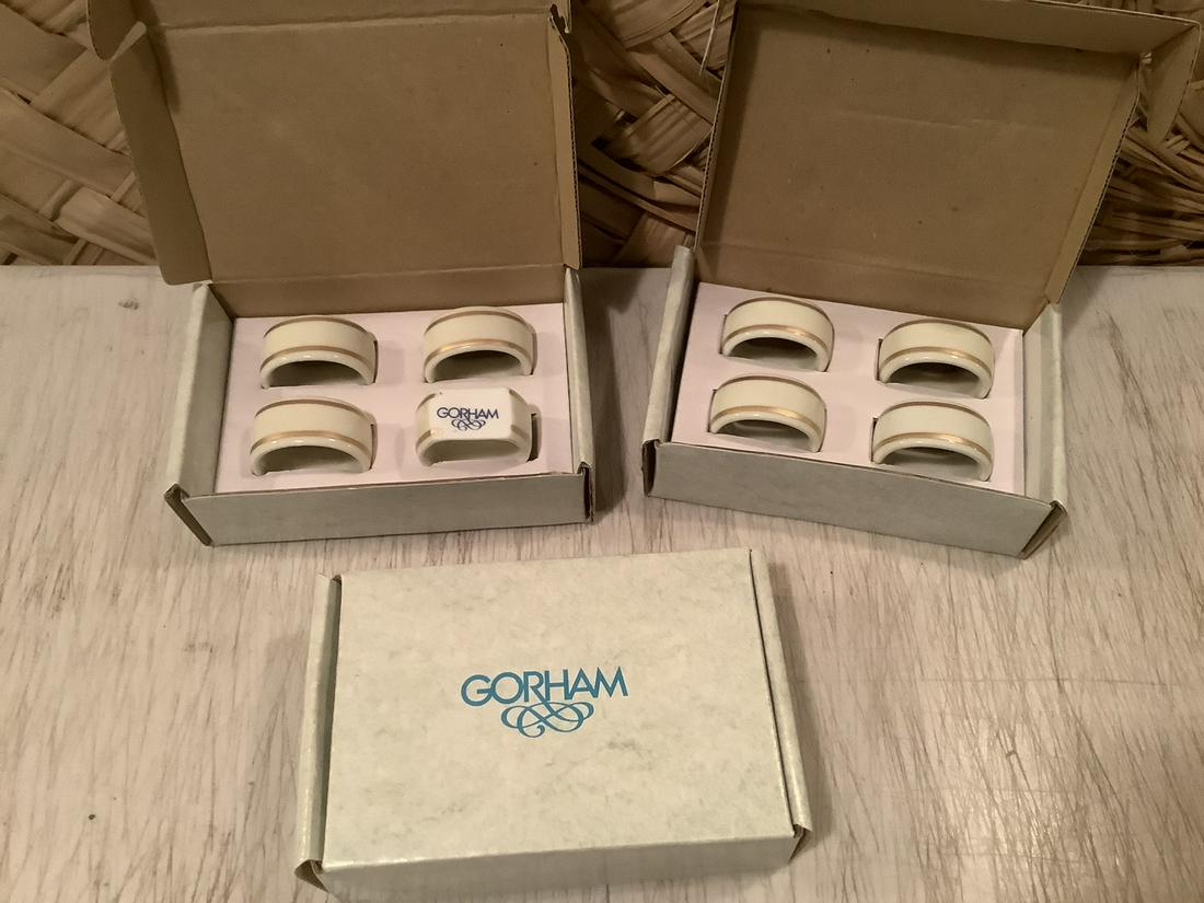 Three Boxes of Gorham Napkin Rings: Three Boxes of Gorham Napkin Rings