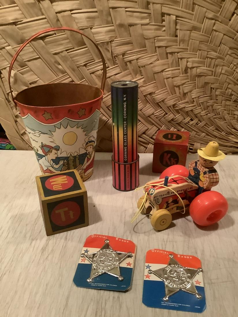 Corning Glass Kaleidoscope, Fisher Price and other: Corning Glass Kaleidoscope, Fisher Price and other vintage toys