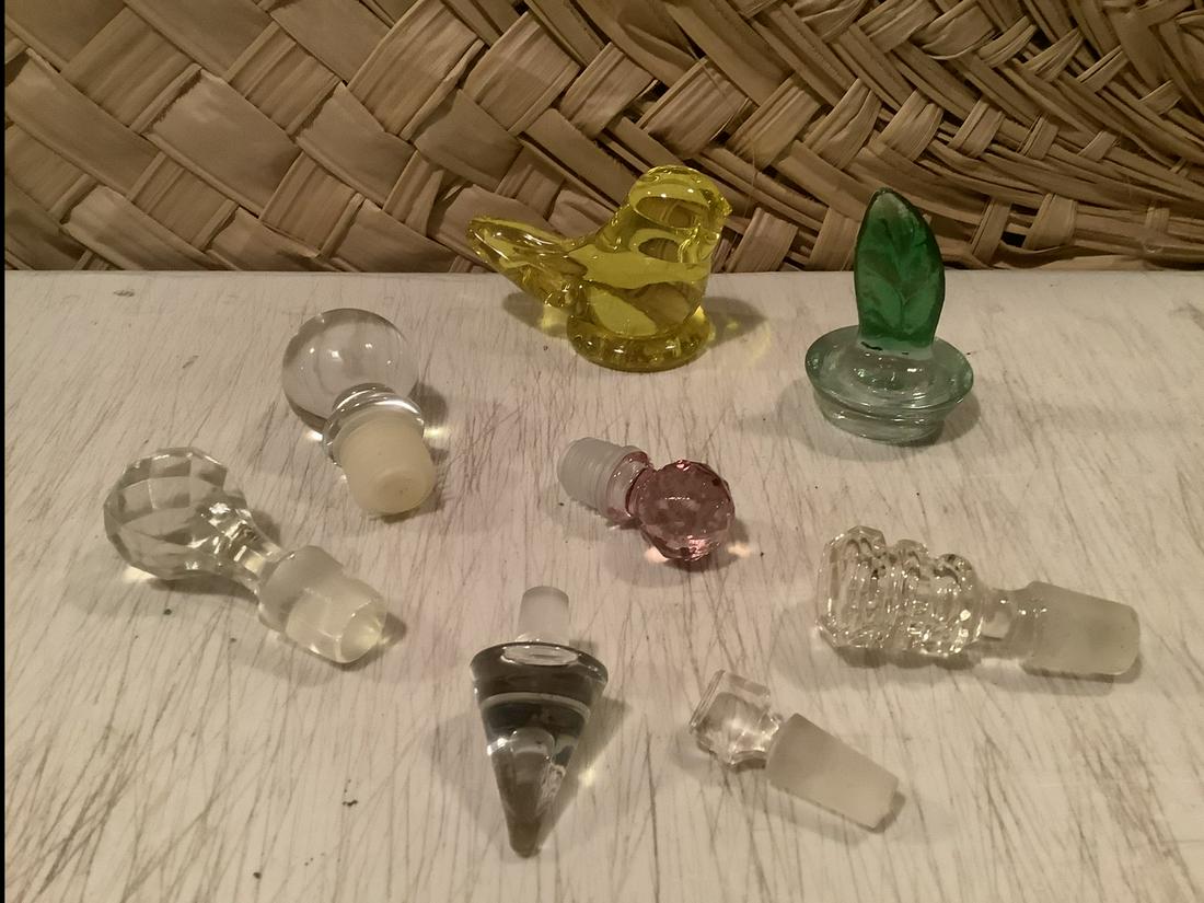 Glass Bird and large amount of Glass Bottle Stoppers (1 of 1)