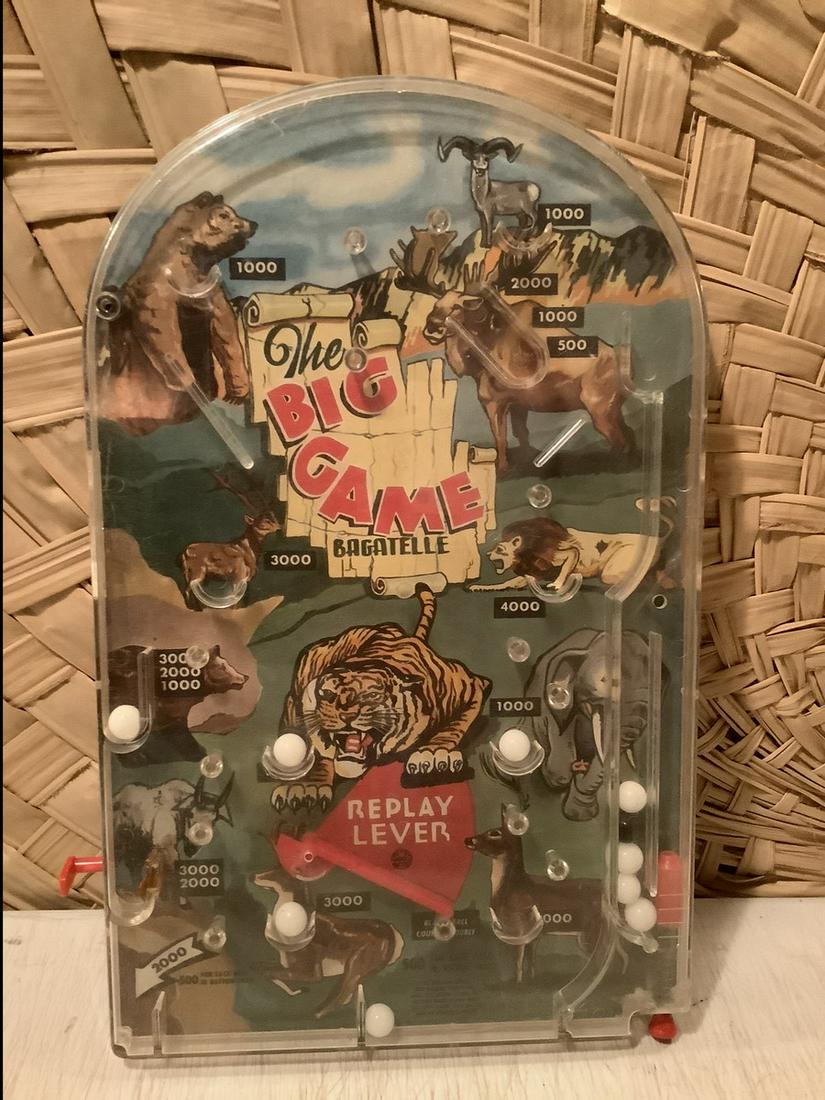 Vintage Bagatelle the Big Game Marble Pinball Game 16" (1 of 1)