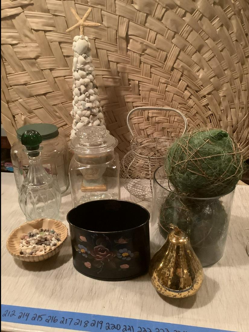 Large lot of Decorative Items - Egg Basket, Seashell (1 of 1)