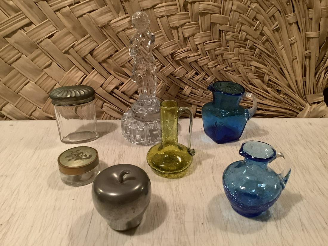 Pewter Apple, Crackle Glass,  Early Vanity Jars and (1 of 1)