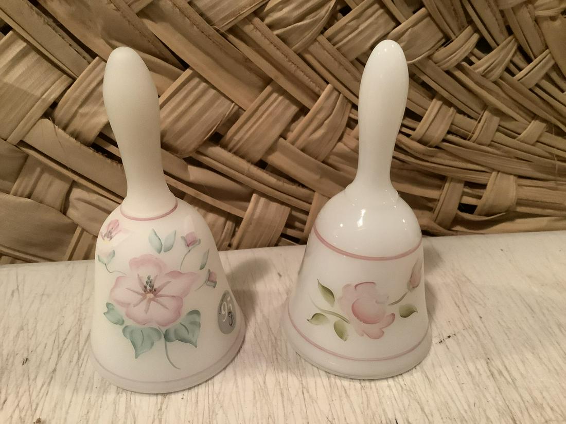 Two Hand Painted Fenton Bells Signed by Enoch & Cronin (1 of 1)