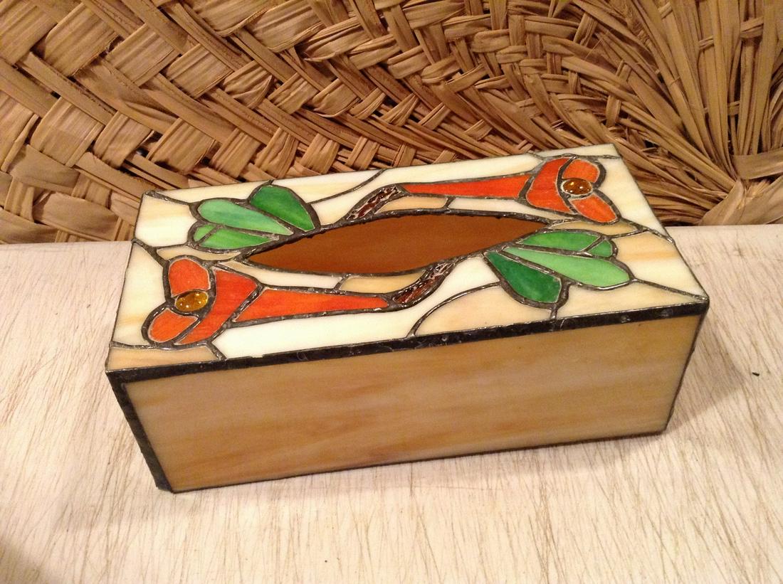 Stained Glass Tissue Box cover 10"x 5"x3.5" (1 of 1)