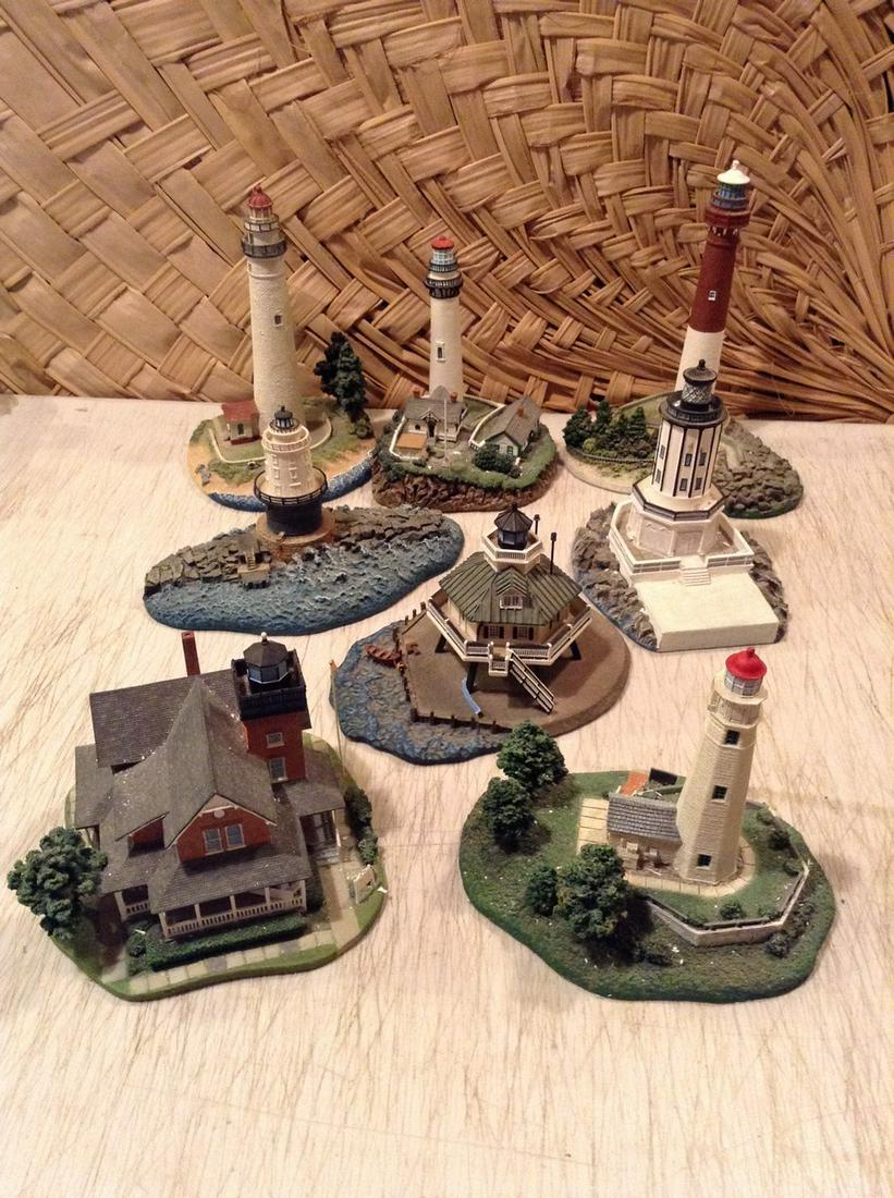 Large lot of Danbury Mint Lighthouses (1 of 1)