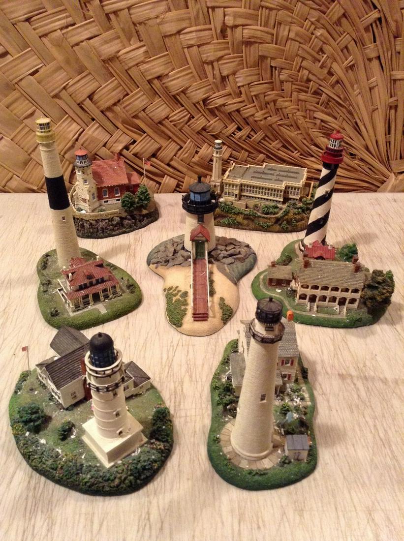 Large lot of Danbury Mint Lighthouses (1 of 1)
