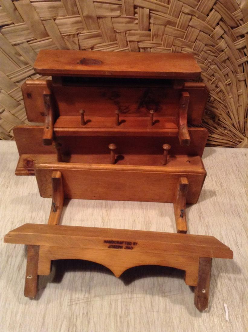 Lot of 5 Wood Wall Shelves handcrafted by Joseph Jiao: Lot of 5 Wood Wall Shelves handcrafted by Joseph Jiao longest 18"