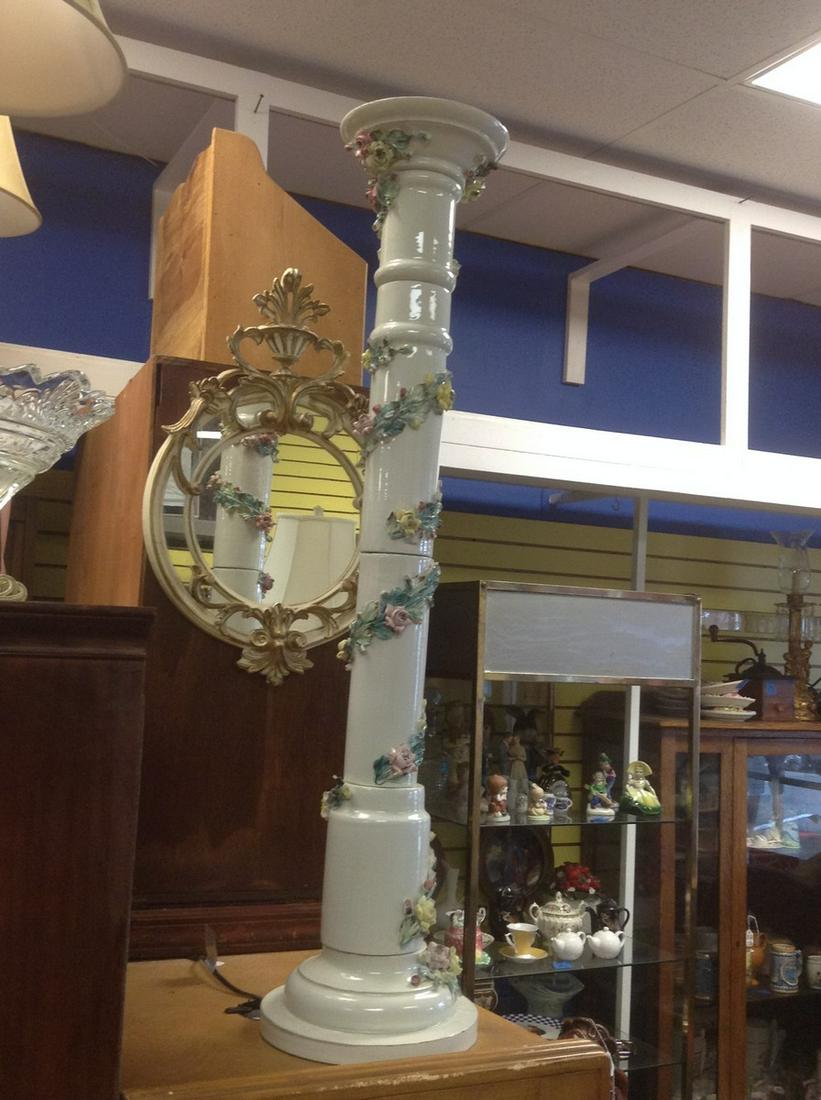 Ceramic Capodimonte Pedistal 38inches tall: Ceramic Capodimonte Pedistal 38inches tall