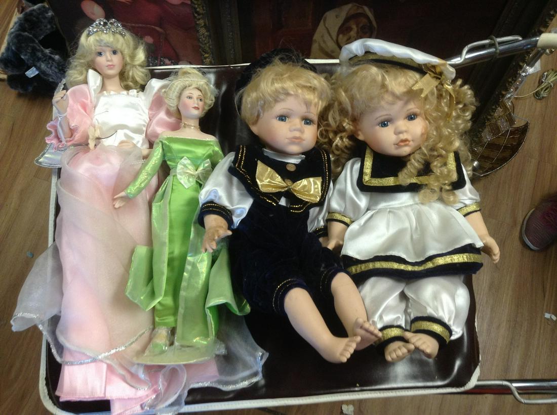 Lot of 4 Porcelain Dolls (1 of 1)