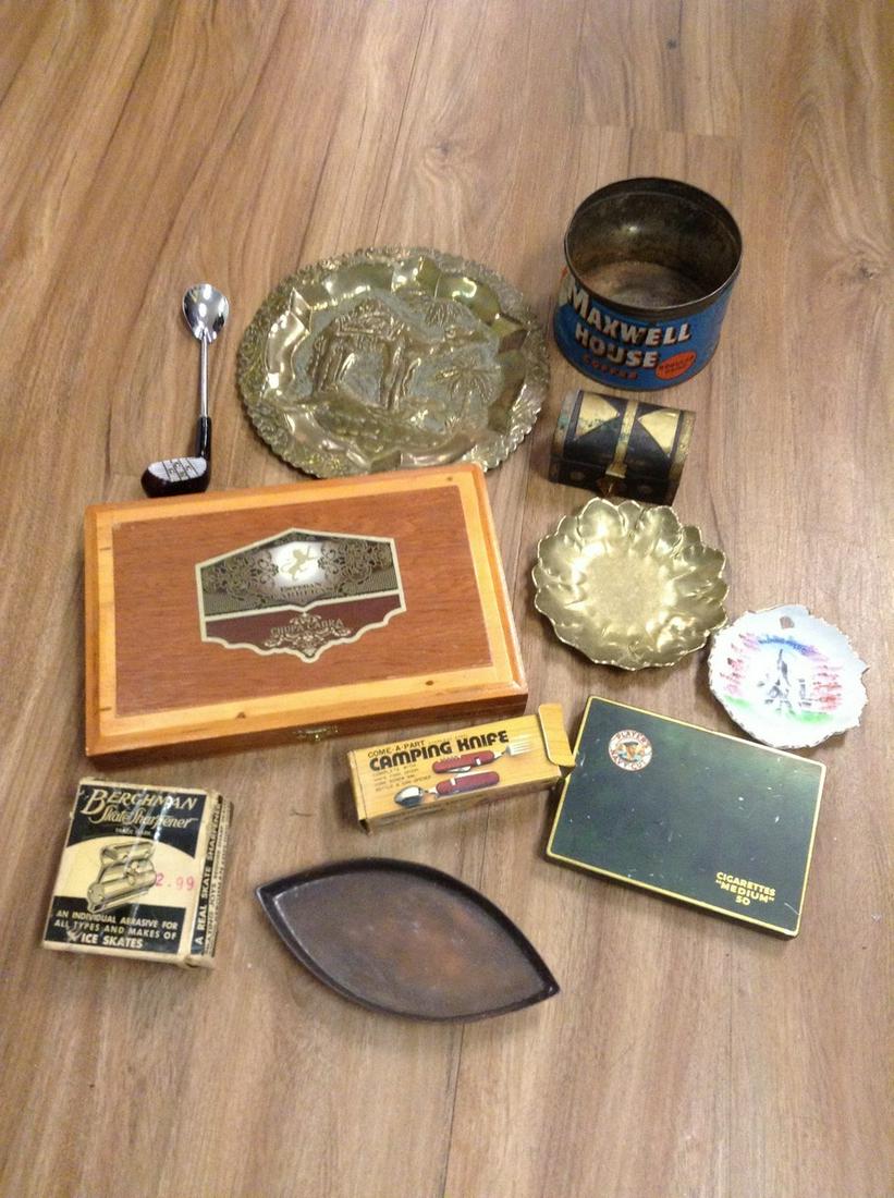 Vintage Cigar tin & box , brass and more (1 of 1)