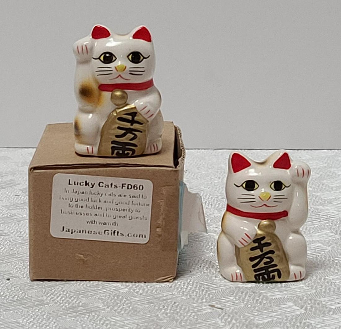 NIB 2 Lucky Cat Figurines (1 of 1)