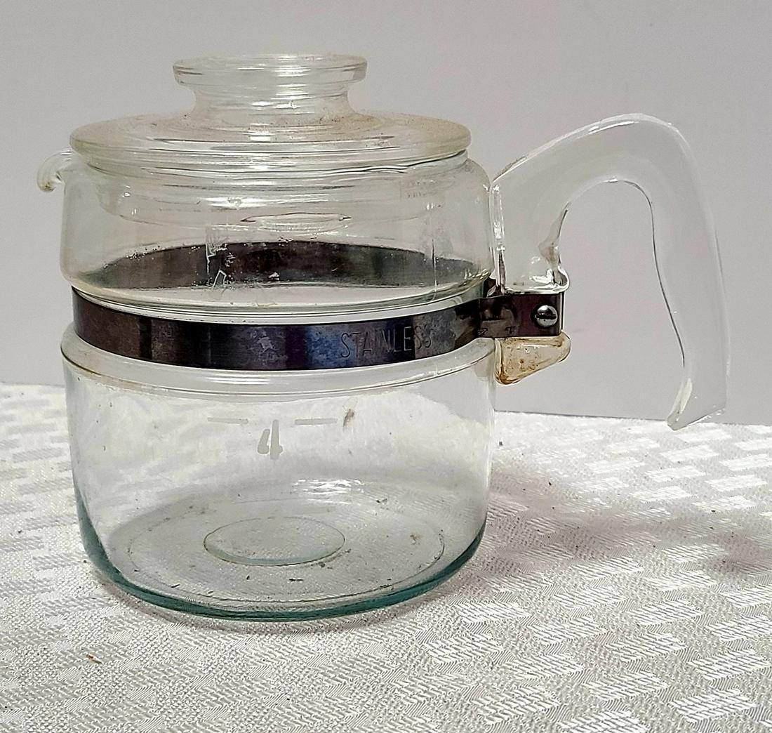 Pyrex Glass & Stainless Carafe: Pyrex Glass & Stainless Carafe