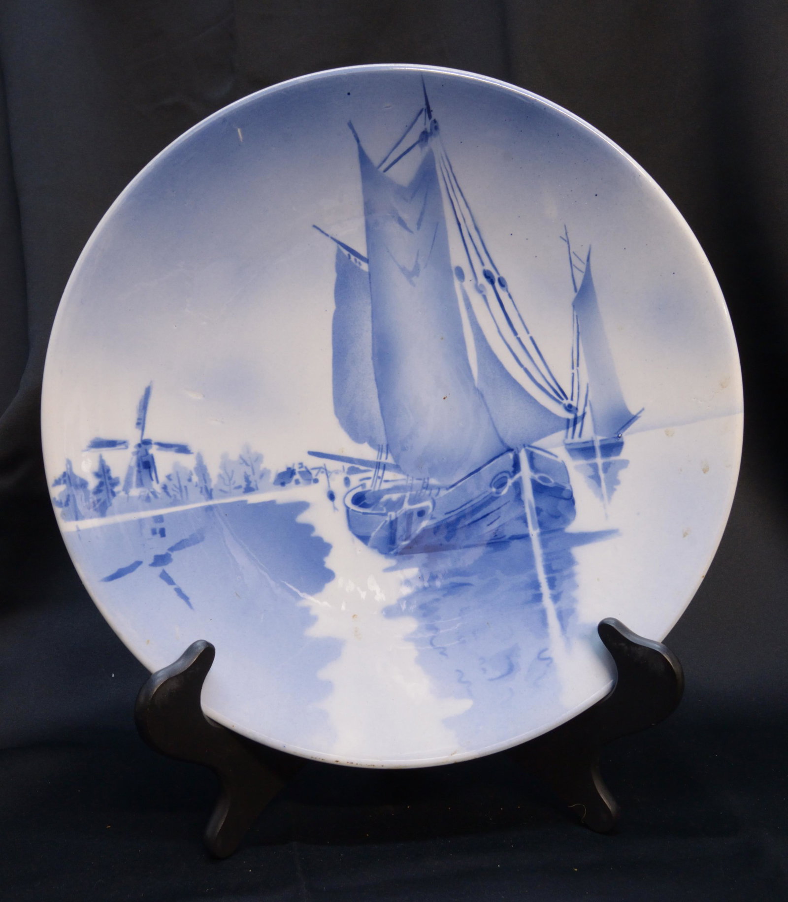 Large German Blue and White Ceramic Plate (1 of 1)