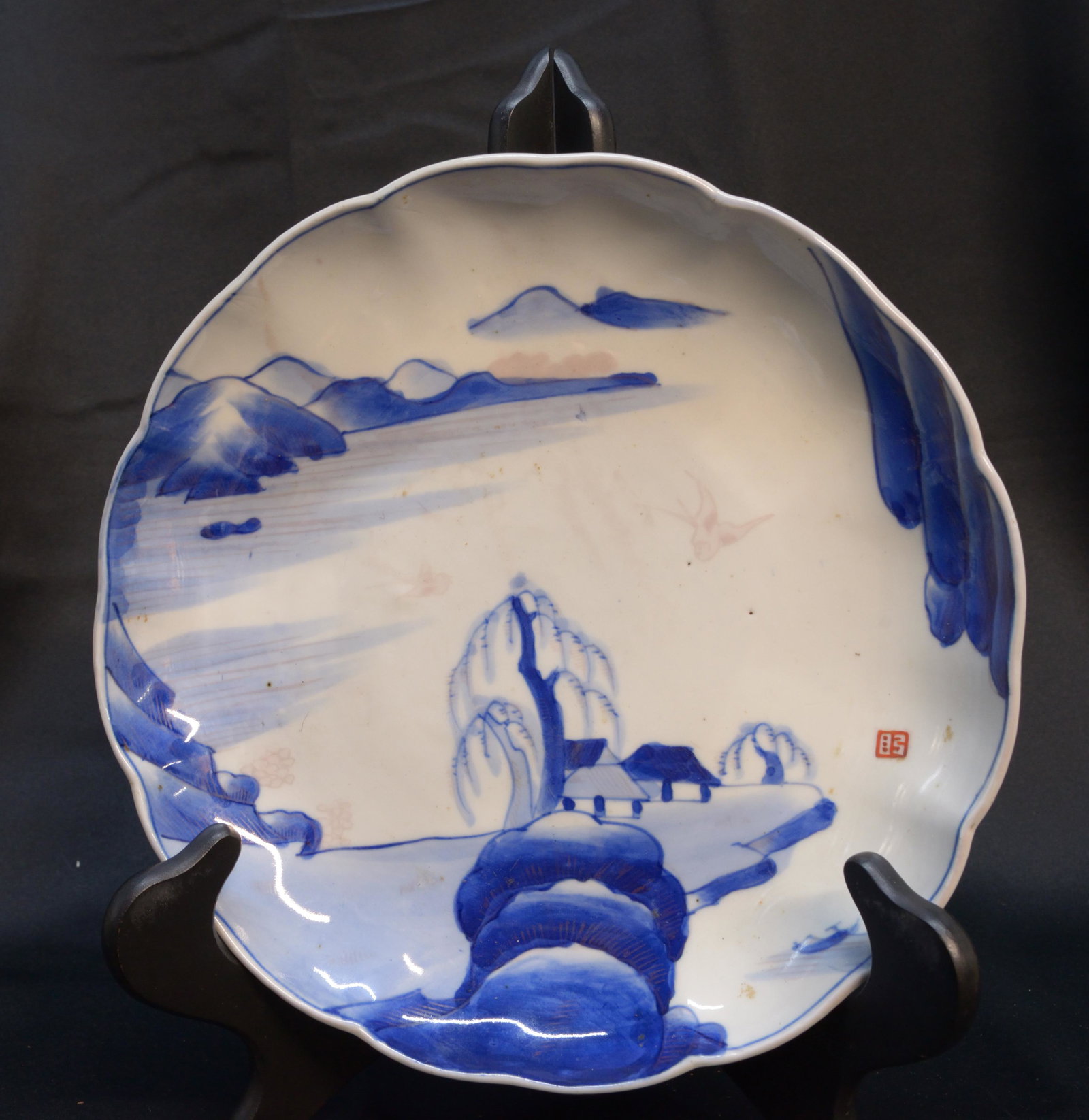 Japanese Blue and White Ceramic Plate (1 of 1)