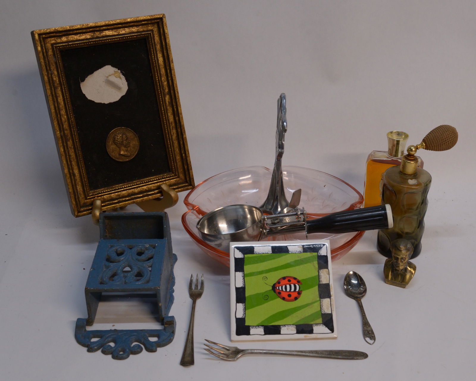 Lot of Assorted Antique Items including Ice Cream Scoop (1 of 1)