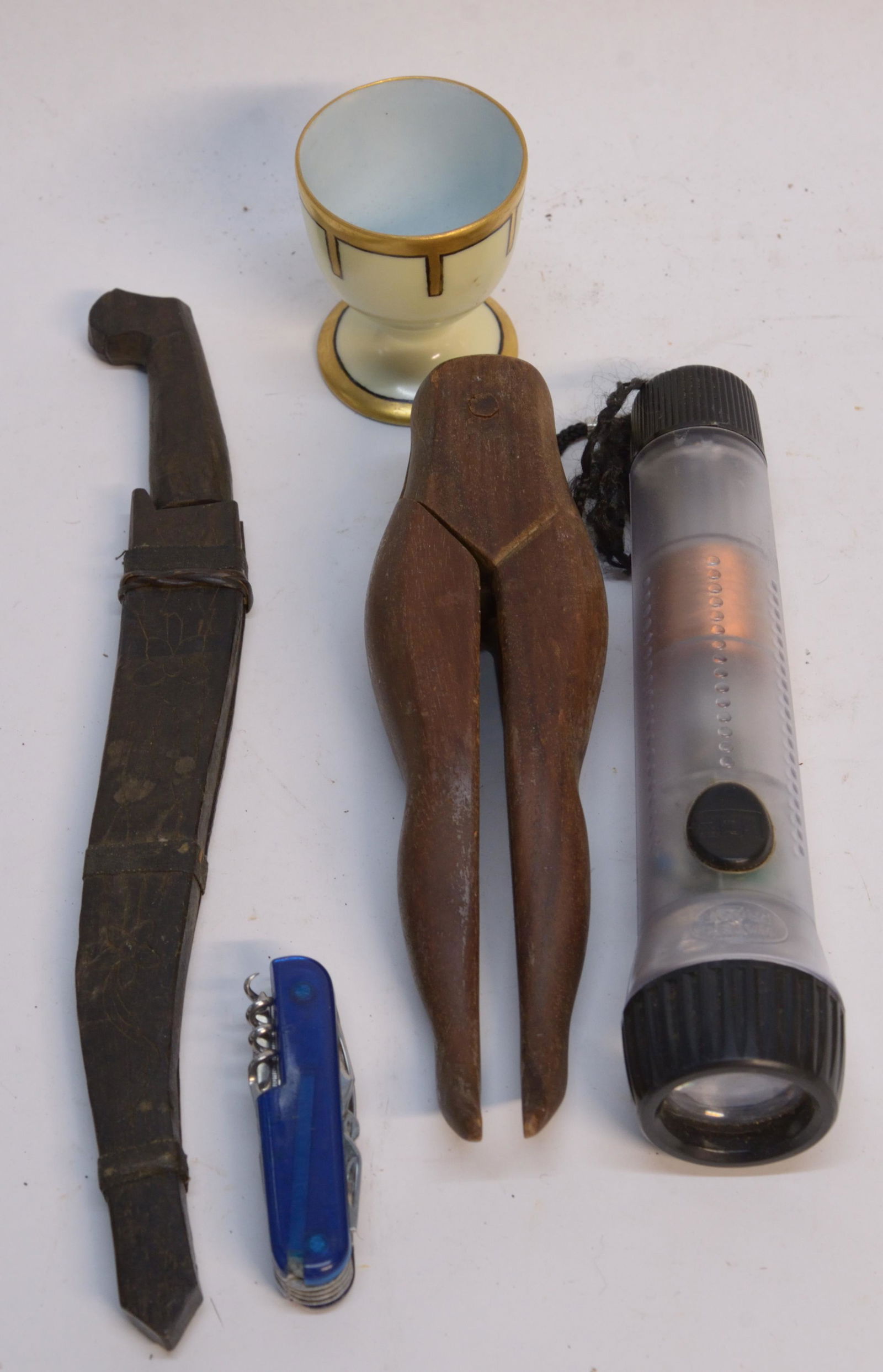 Lot of Assorted Items Including Carved Wooden Nut (1 of 1)