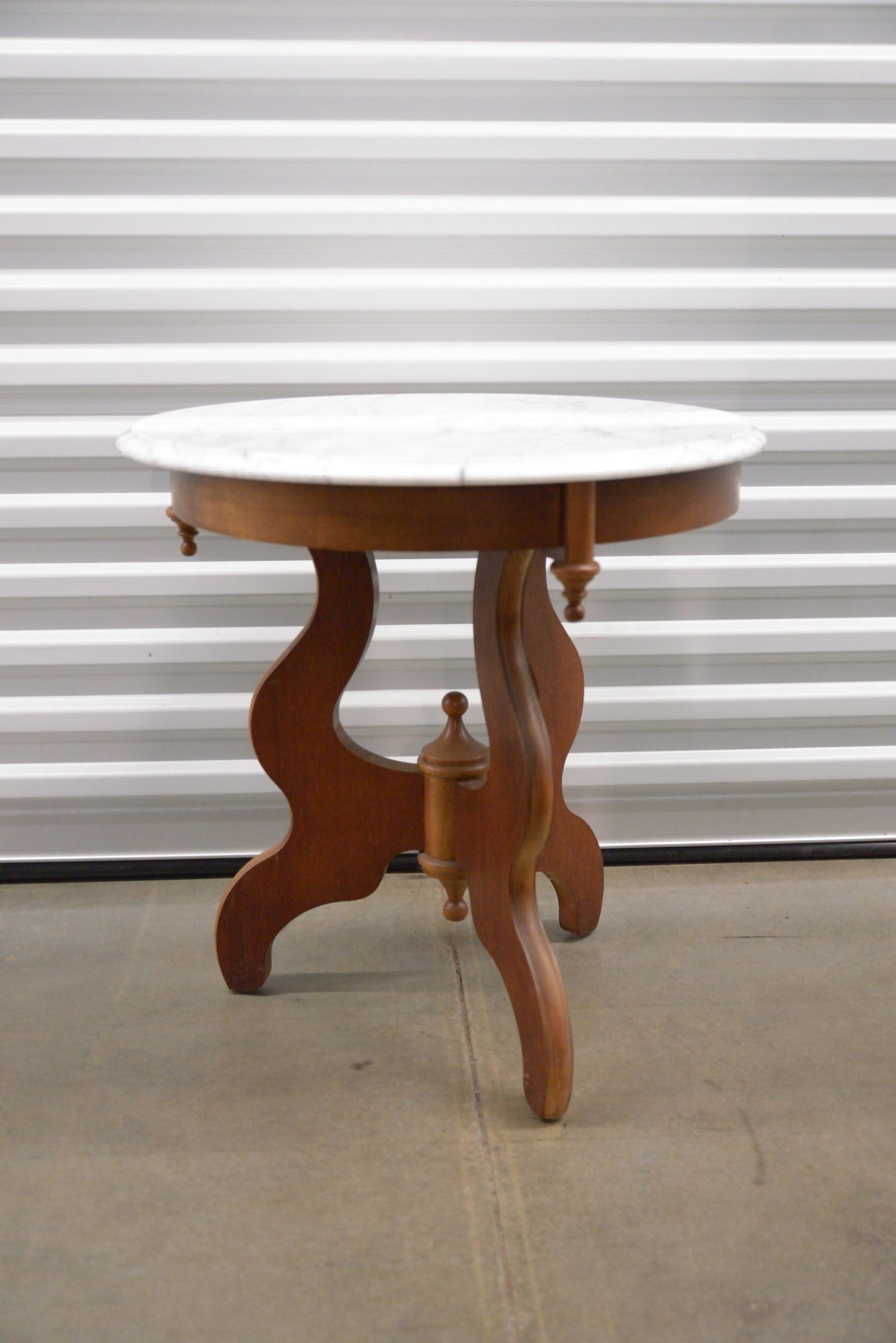 Antique table with marble top 24" x 24.5": Antique table with marble top 24" x 24.5"