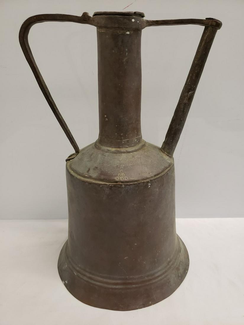 Rare antique coal miners copper & tin tea pot jug hand (1 of 1)