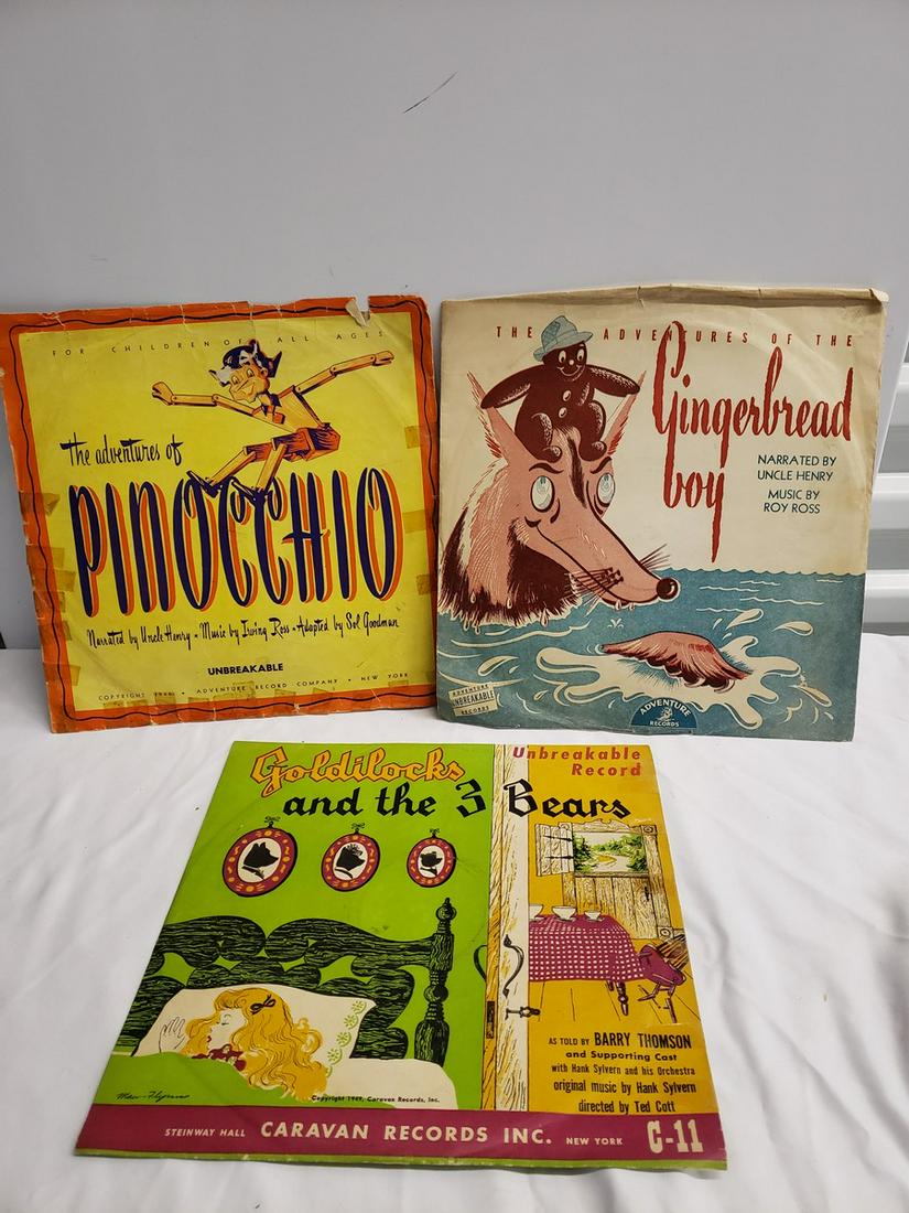 Lot of vintage 33 records - Pinocchio, Gingerbread boy, (1 of 1)