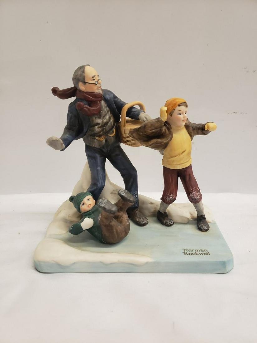 Norman Rockwell bone china statue with original box: Norman Rockwell bone china statue with original box
