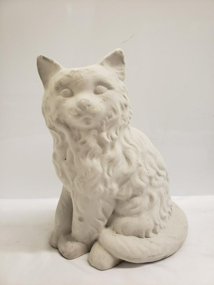 Chalk ceramic cat statue (1 of 1)