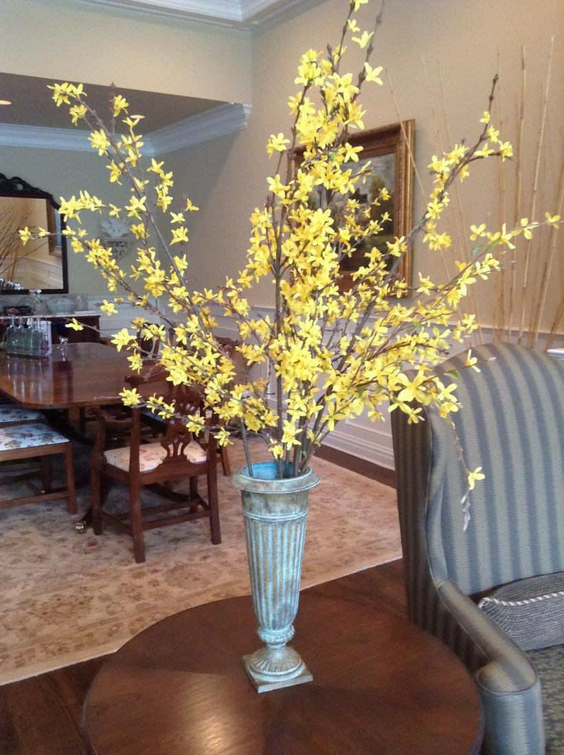 Column Vase with Forsythia Branches (1 of 1)