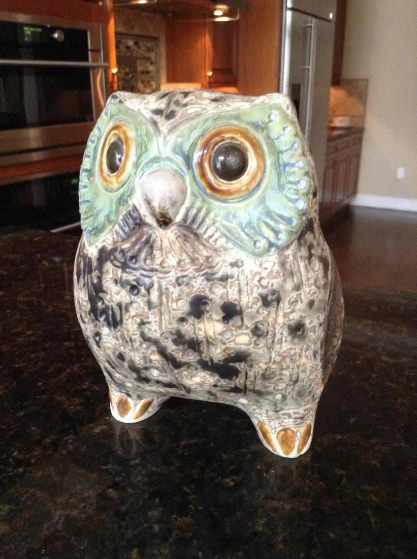 Signed Lladro Pottery Owl 6" tall (1 of 1)