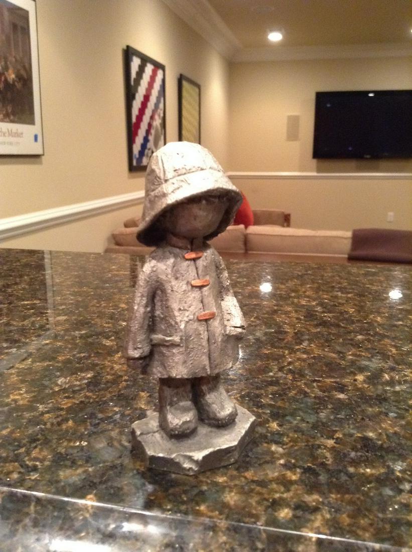 Hudson Pewter Signed Walli Boy in Raincoat 4" (1 of 1)