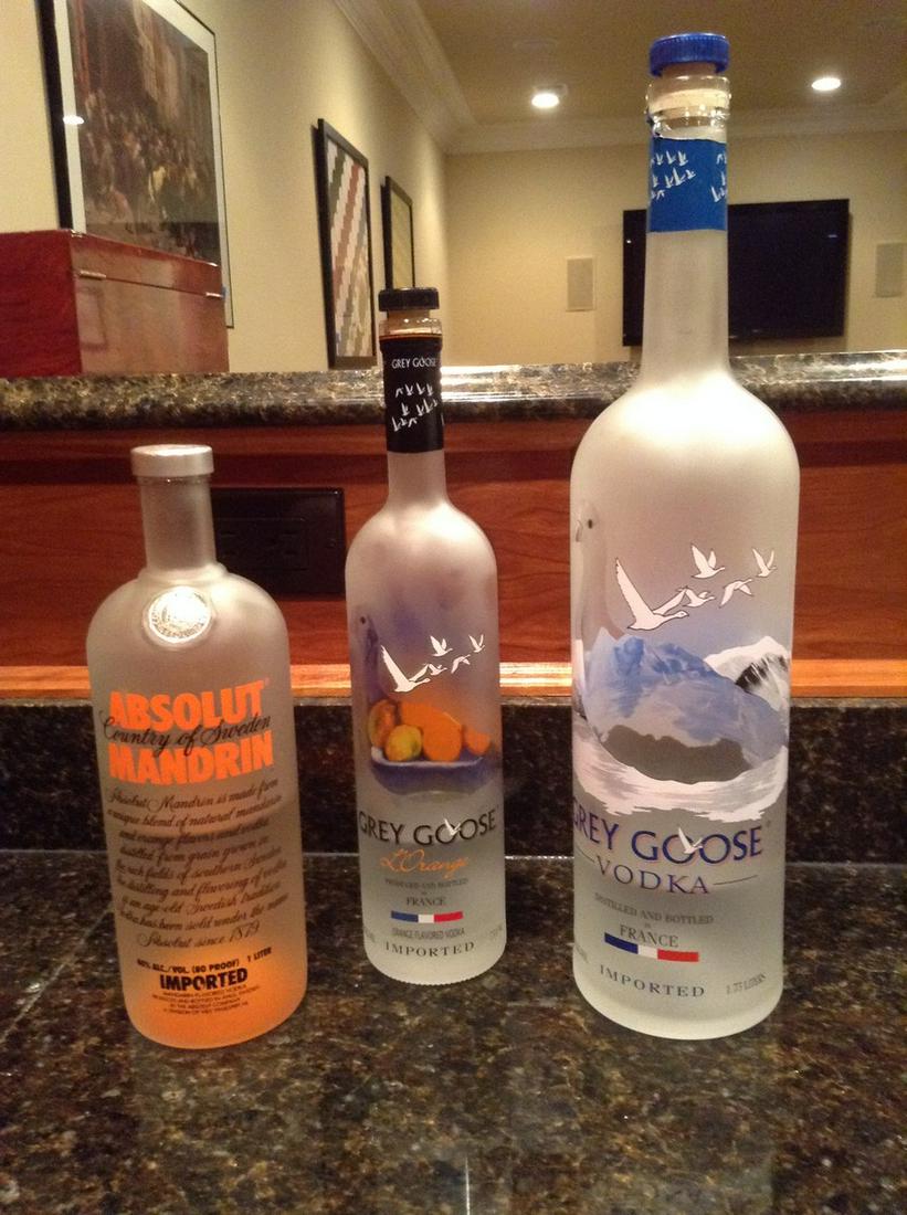 Grey Goose and Absolut Mandrin Bottles (1 of 1)
