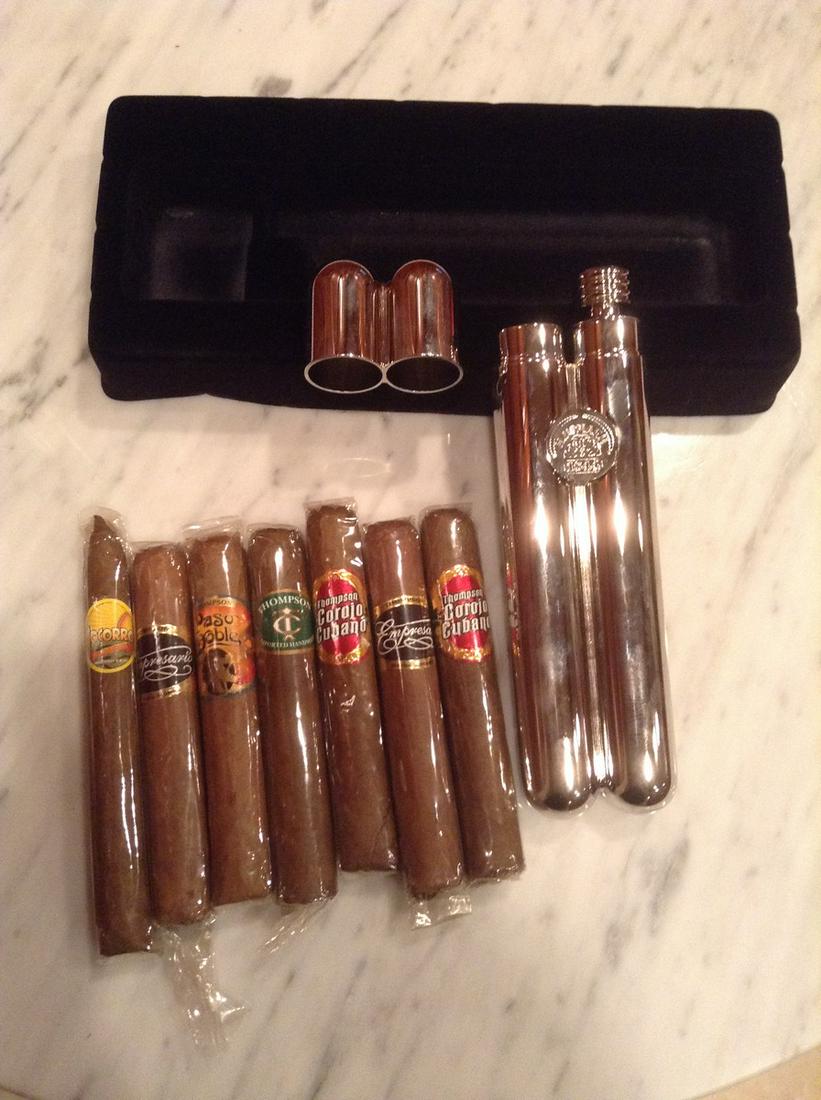 H. Upmann 1844 Flask with Cigar holder NIB, Cigars and (1 of 1)